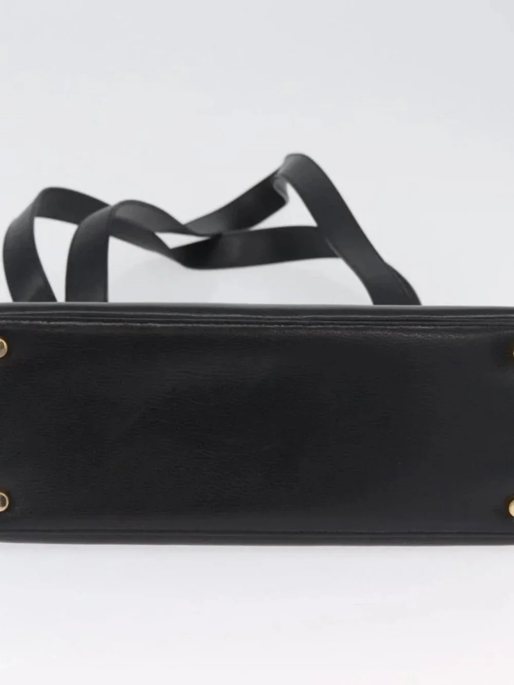 Salvatore Ferragamo Gancini Shoulder Bag Leather Black Gold Auth AMZ436